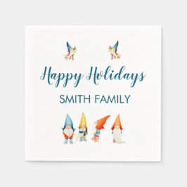 Cute Kerstmis Elves Paper Napkins Servet