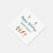 Cute Kerstmis Elves Paper Napkins Servet (Hoek)