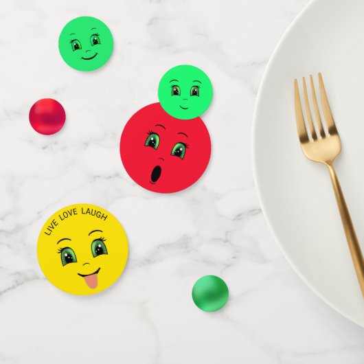 Cute Kerstmis Emoji Happy Faces Party Confetti (Groep)
