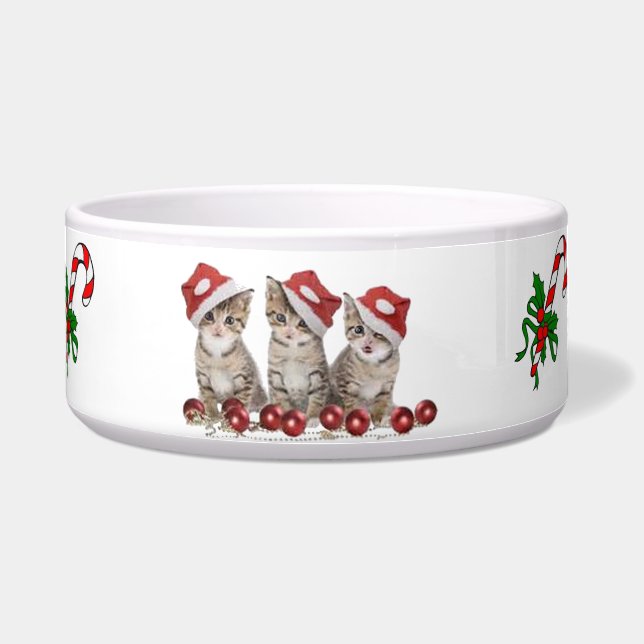 Cute Kerstmis-et Bowl, Pet Cat Food Voerbakje (Voorkant)