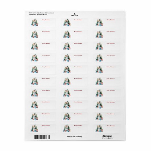 Cute Kerstmis Etiket (Full Sheet)