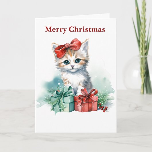 Cute Kerstmis Feestdagen Kaart (Voorkant)