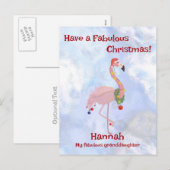 Cute Kerstmis Flamingo Feestdagenkaart (Voorkant / Achterkant)