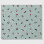 Cute Kerstmis Floral Polka Dot Holiday Gift Cadeaupapier (Vlak)