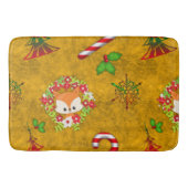 Cute Kerstmis Fox Badmat (Voorkant)