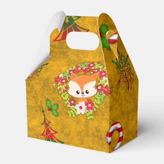 Cute Kerstmis Fox Bedankdoosjes (Achterkant)