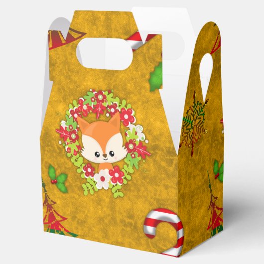 Cute Kerstmis Fox Bedankdoosjes (Geopend)