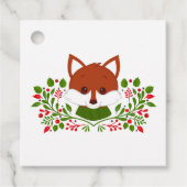 Cute Kerstmis Fox Bedankjes Labels (Voorkant)