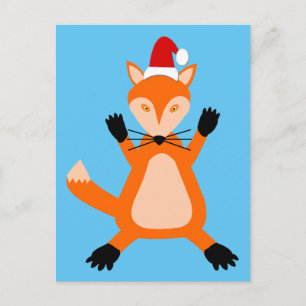 Cute Kerstmis Fox Briefkaart