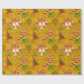 Cute Kerstmis Fox Cadeaupapier (Vlak)