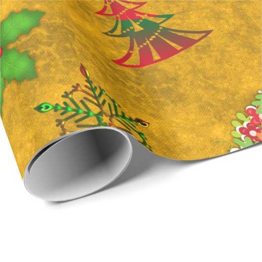 Cute Kerstmis Fox Cadeaupapier (Rol Hoek)