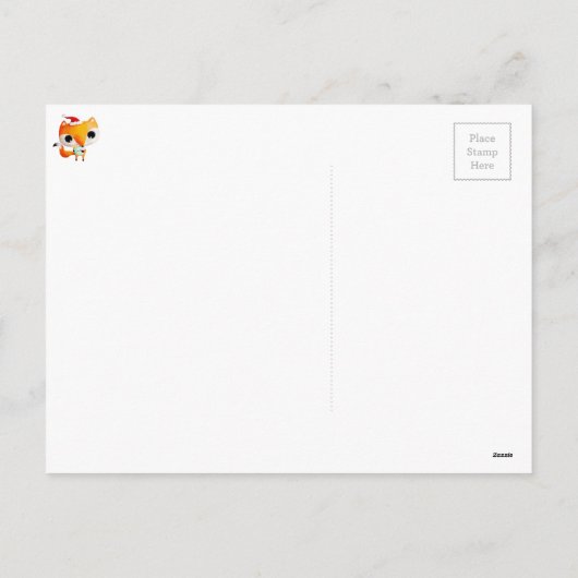 Cute Kerstmis Fox Feestdagenkaart (Achterkant)