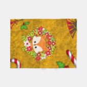 Cute Kerstmis Fox Fleece Deken (Voorkant (Horizontaal))