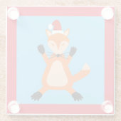 Cute Kerstmis Fox Glazen Onderzetter (Achterkant)