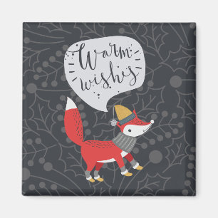 Cute Kerstmis Fox Illustrated Fox Art Cute Fox Pi Magneet