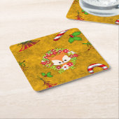 Cute Kerstmis Fox Kartonnen Onderzetters (Schuin)