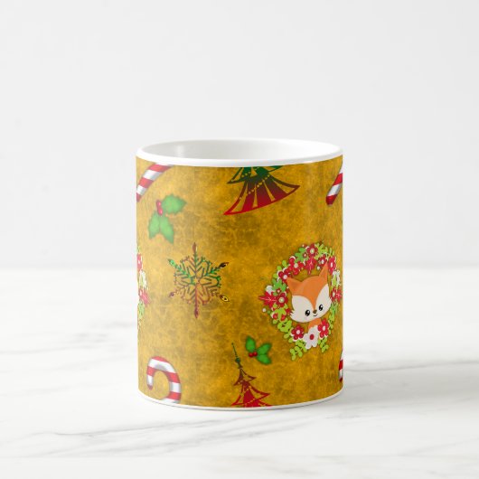 Cute Kerstmis Fox Koffiemok (Center)