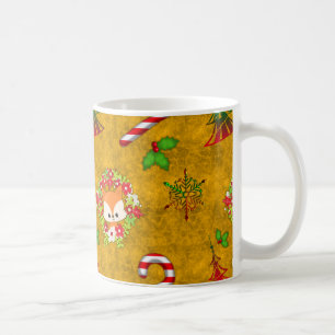 Cute Kerstmis Fox Koffiemok