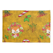 Cute Kerstmis Fox Kussensloop (Achterkant)