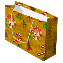 Cute Kerstmis Fox Large Cadeautasje