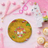 Cute Kerstmis Fox Papieren Bordje (Feest)