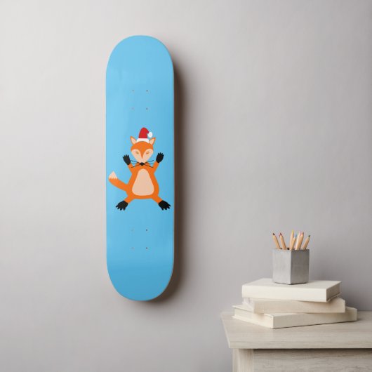 Cute Kerstmis Fox Persoonlijk Skateboard (Muurkunst)