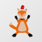 Cute Kerstmis Fox Raamsticker (Vel)