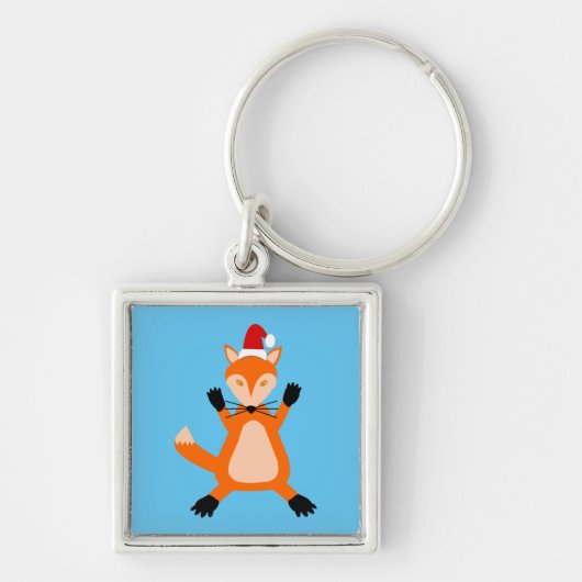 Cute Kerstmis Fox Sleutelhanger (Voorkant)