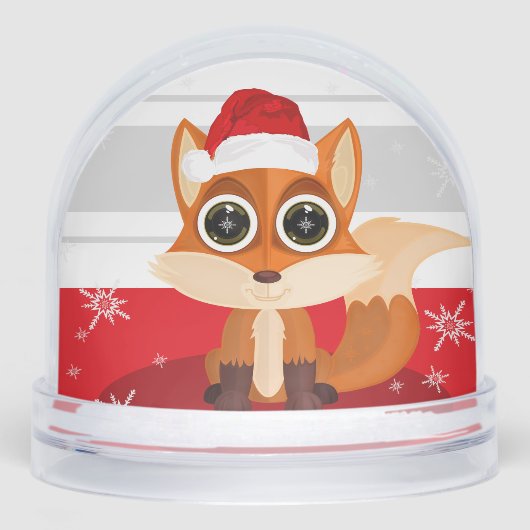 Cute Kerstmis Fox Sneeuwbol (Voorkant)