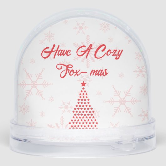 Cute Kerstmis Fox Sneeuwbol (Achterkant)