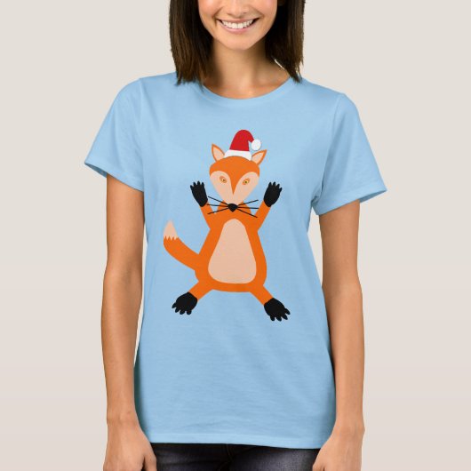 Cute Kerstmis Fox T-shirt (Voorkant)