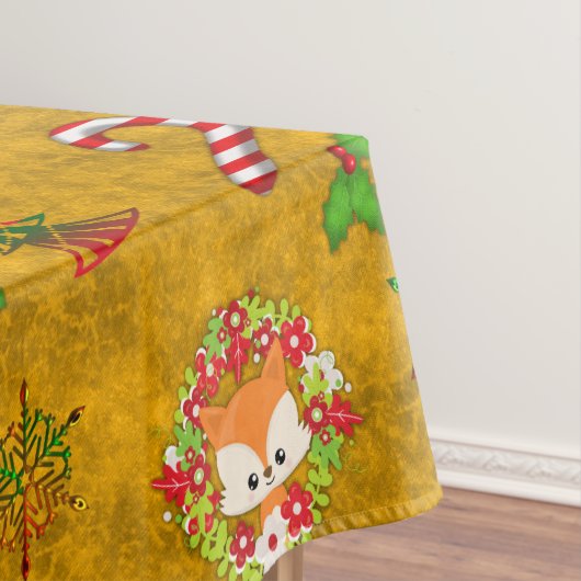 Cute Kerstmis Fox Tafelkleed (Voorbeeld)