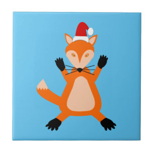 Cute Kerstmis Fox Tegeltje