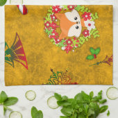 Cute Kerstmis Fox Theedoek (Gevouwen)