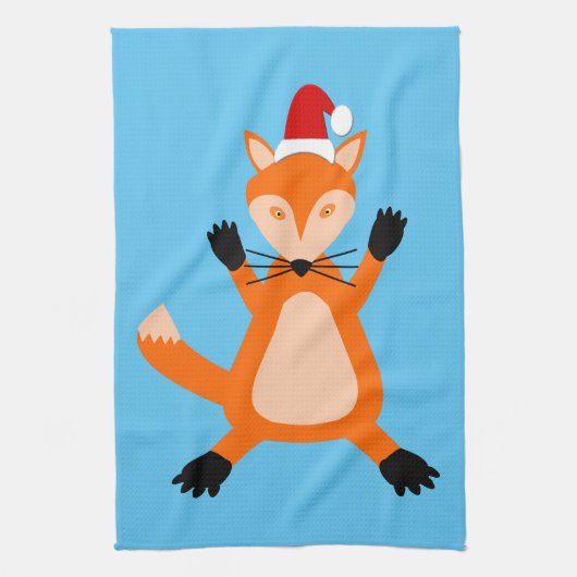 Cute Kerstmis Fox Theedoek (Verticaal)