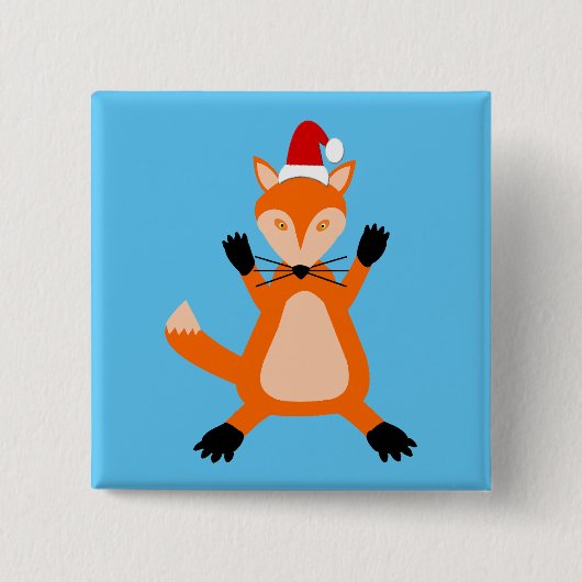 Cute Kerstmis Fox Vierkante Button 5,1 Cm (Voorkant)