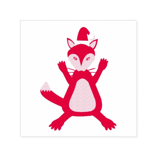 Cute Kerstmis Fox Zelfinktende Stempel (Design)