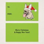 Cute Kerstmis Franse Bulldog Holiday Gift Labels Visitekaartjes (Voorkant /achterkant)