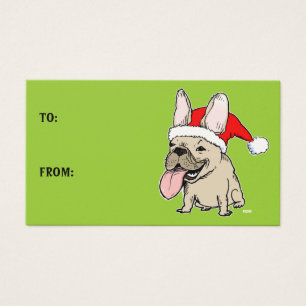 Cute Kerstmis Franse Bulldog Holiday Gift Labels Visitekaartjes