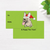 Cute Kerstmis Franse Bulldog Holiday Gift Labels Visitekaartjes (Bureau)