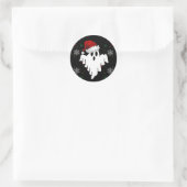 Cute Kerstmis Ghost Ronde Sticker (Tas)