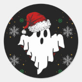 Cute Kerstmis Ghost Ronde Sticker (Voorkant)