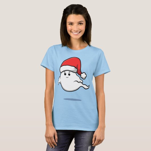 Cute Kerstmis Ghost T-shirt (Voorkant volledig)