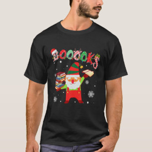 Cute Kerstmis Gnome Books Librarian Reader Readin T-shirt