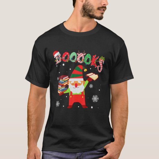 Cute Kerstmis Gnome Books Librarian Reader Readin T-shirt (Voorkant)