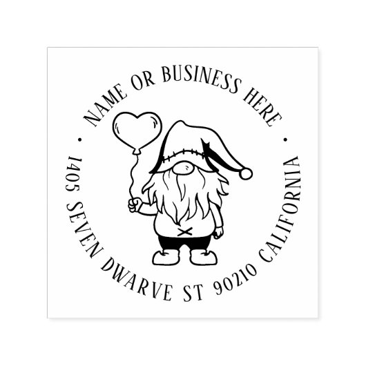 Cute Kerstmis Gnome Custom Name Return-adres Zelfinktende Stempel (Design)
