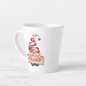 Cute Kerstmis Gnome Red Striped Pet Aangepaste naa Latte Mok (Linkerhoek)