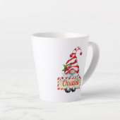 Cute Kerstmis Gnome Red Striped Pet Aangepaste naa Latte Mok (Rechterhoek)