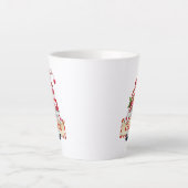 Cute Kerstmis Gnome Red Striped Pet Aangepaste naa Latte Mok (Voorkant)