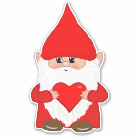 Cute Kerstmis Gnome Sticker (Voorkant)